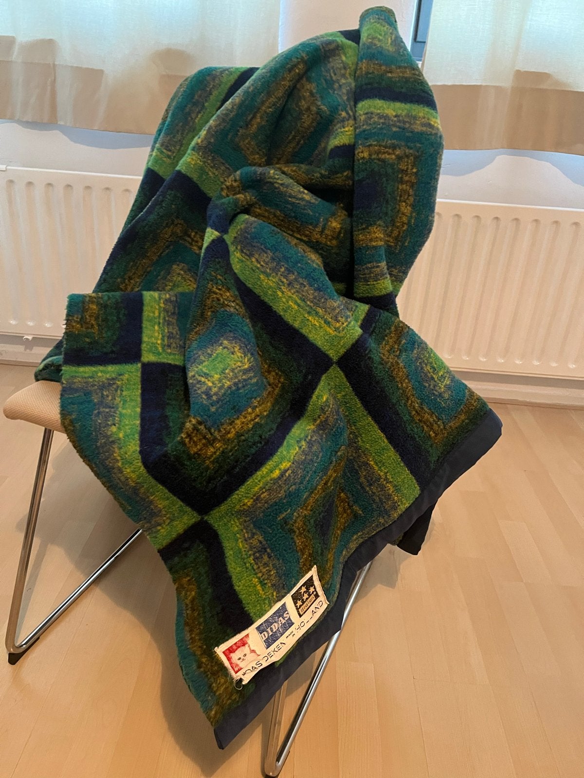 Groene Didas schapenwollen deken 184x200 cm, Gebruikt, 150 tot 200 cm, Ophalen of Verzenden, Rechthoekig
