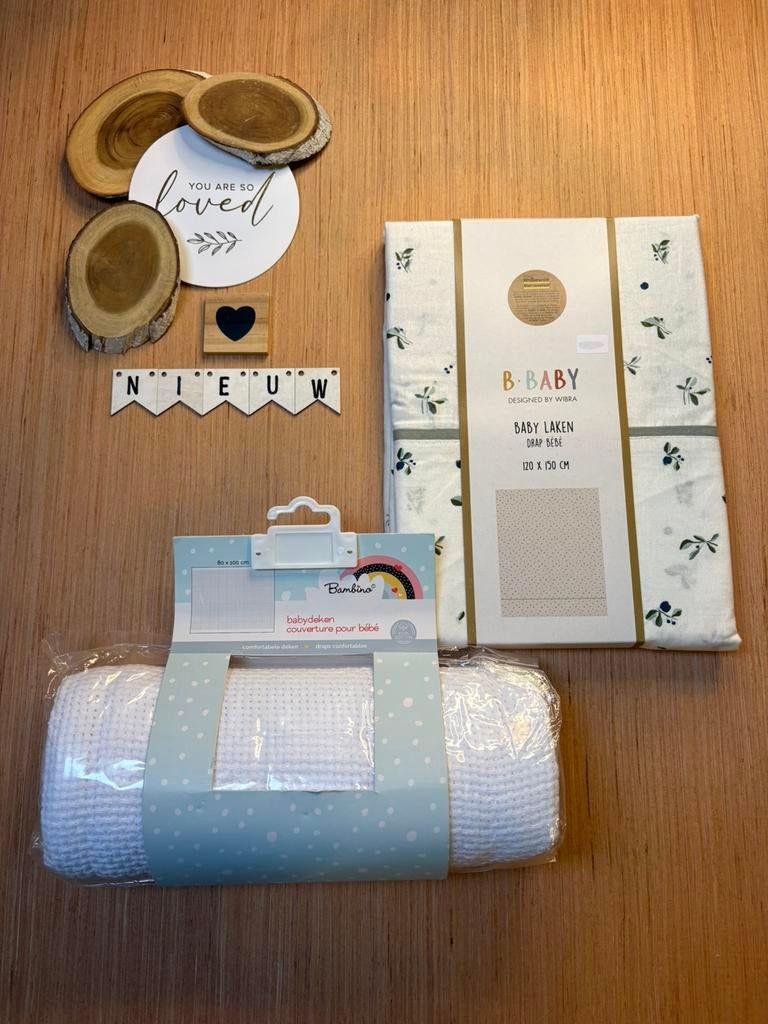 Baby beddengoed setje deken wit Kruidvat, laken wit Wibra, Jongetje of Meisje, Wit, Nieuw, Ophalen of Verzenden