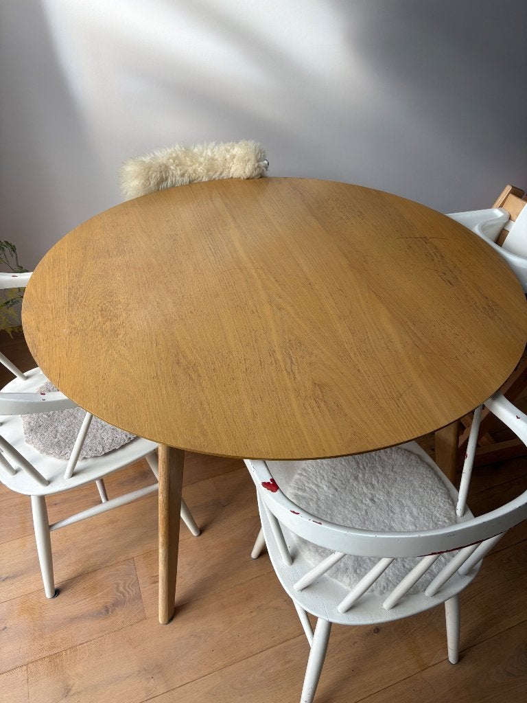 Eettafel rond 120cm, Huis en Inrichting, Ophalen, Gebruikt, Rond, Scandinavisch