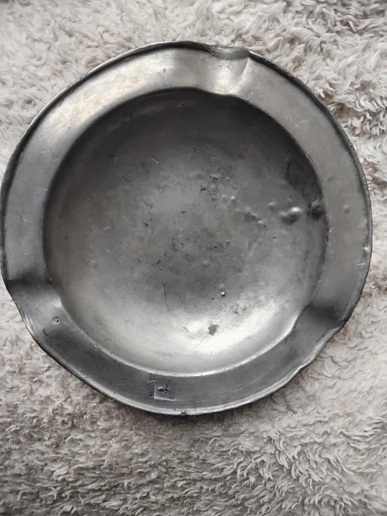 Tinnen asbak, Antiek en Kunst, Antiek | Tin, Ophalen of Verzenden
