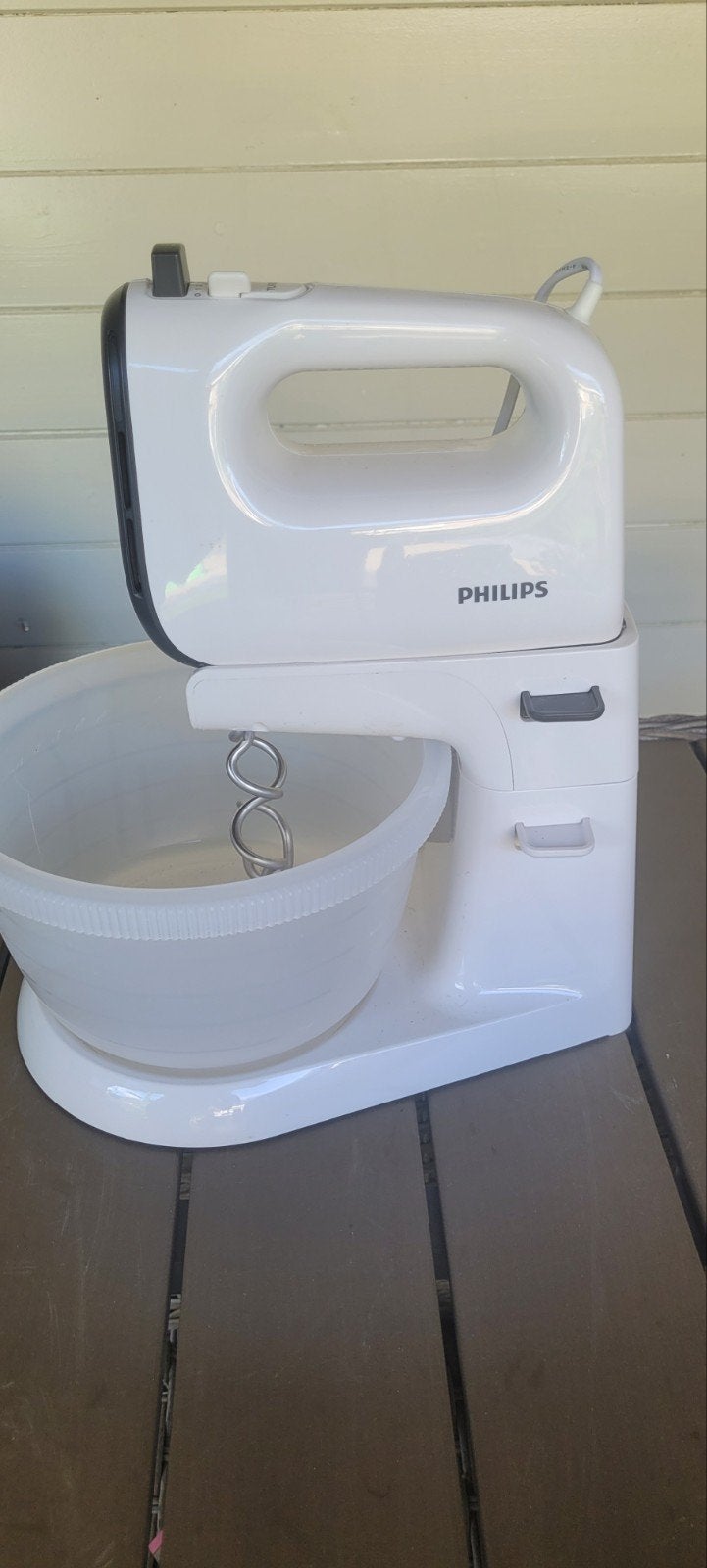 Philips Handmixer met Kom en Gardes - Wit, 2 tot 3 liter, Ophalen, Gebruikt, 3 snelheden of meer