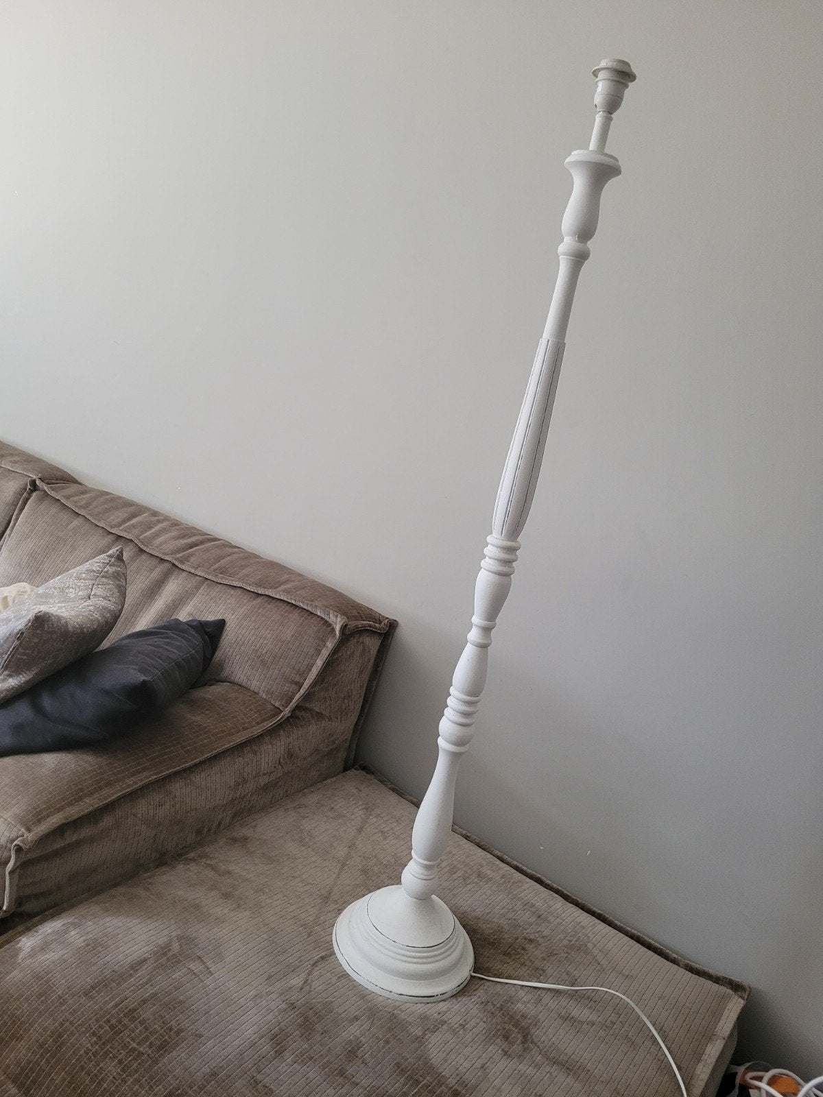Witte houten vloerlamp - Klassiek design, Ophalen of Verzenden