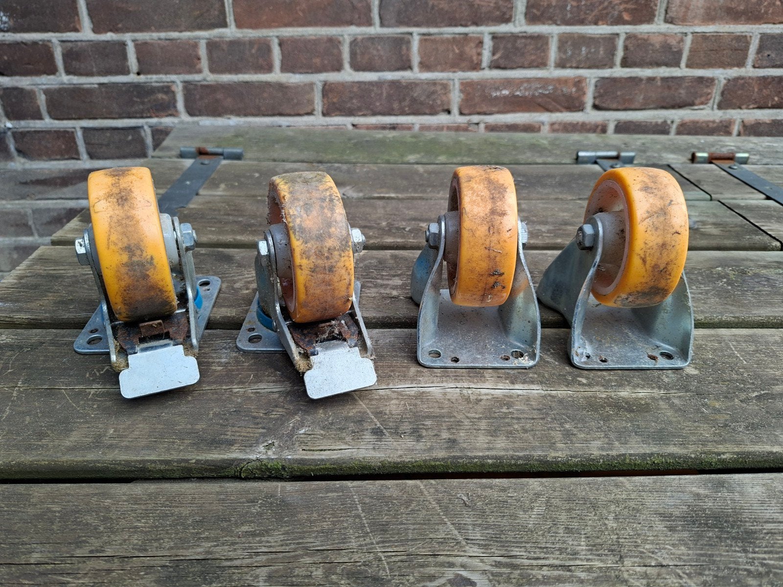 PU bokwiel / zwenkwiel 100 mm kogellager 300 kg doe-het-zelf, Ophalen of Verzenden, Gebruikt