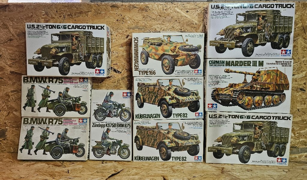 11x Tamiya modelbouwvoertuig (k010), Ophalen of Verzenden, Groter dan 1:32, Auto, Tamiya