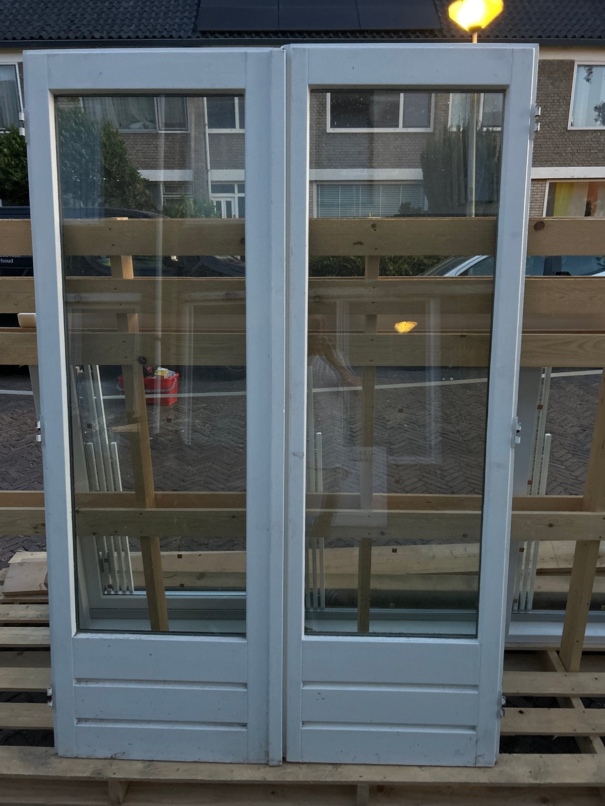 Stolpstel deuren, Doe-het-zelf en Verbouw, Deuren en Horren, Ophalen, Gebruikt, 120 cm of meer, Buitendeur