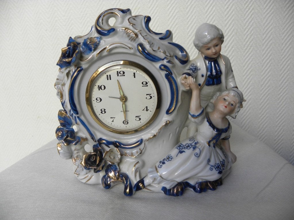 Porseleinen klokje met wekker, Ophalen of Verzenden