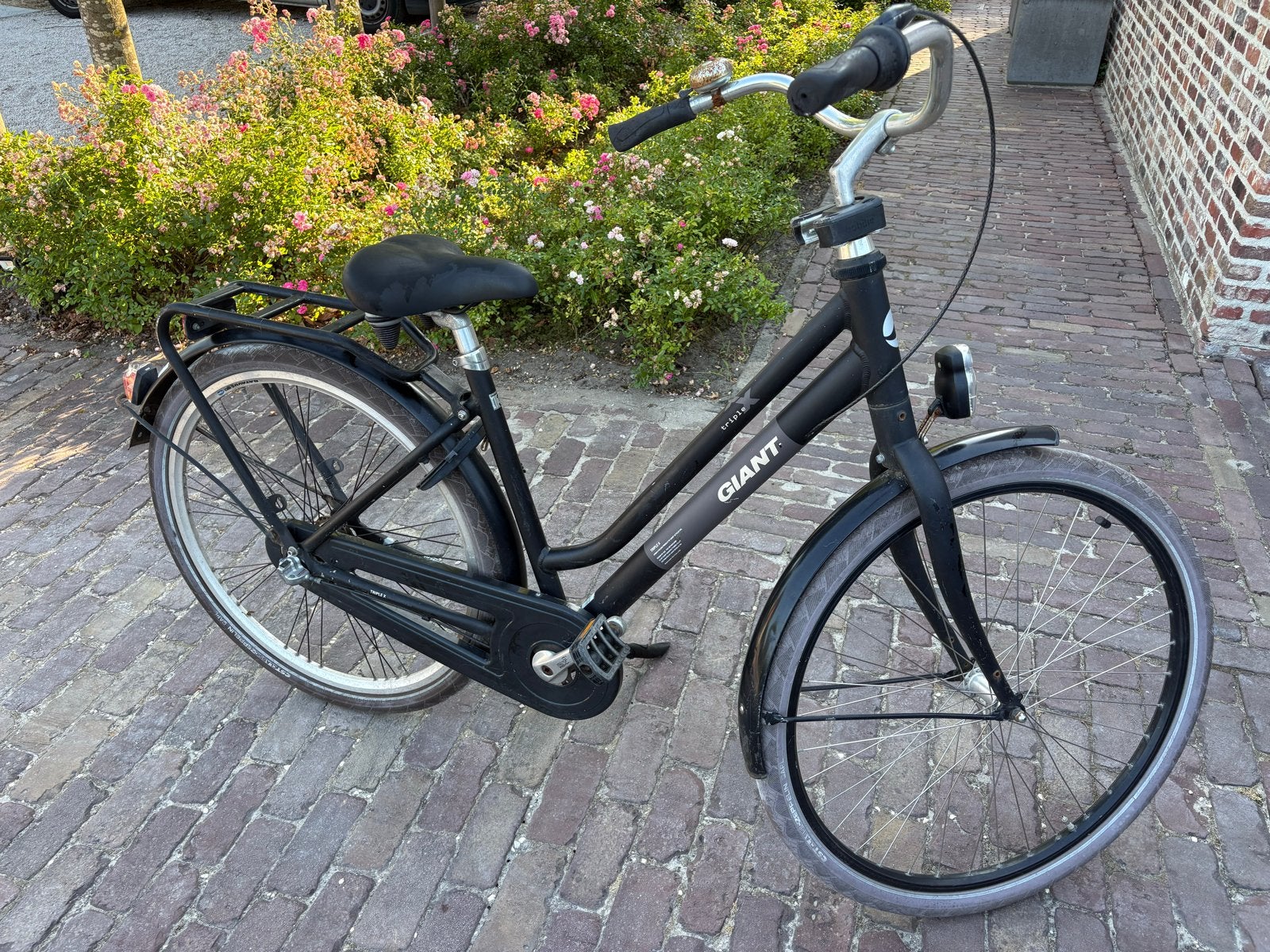 Giant Triple X Damesfiets - Zwart, Gebruikt, Velgrem, 53 tot 56 cm, Gebruikt, (Extra) lage instap
