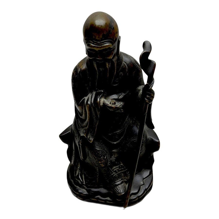 Chinees gebronsd beeld: Shou Xing, Antiek en Kunst, Ophalen of Verzenden, Gepatineerd, 20 - 50 cm, Beeld