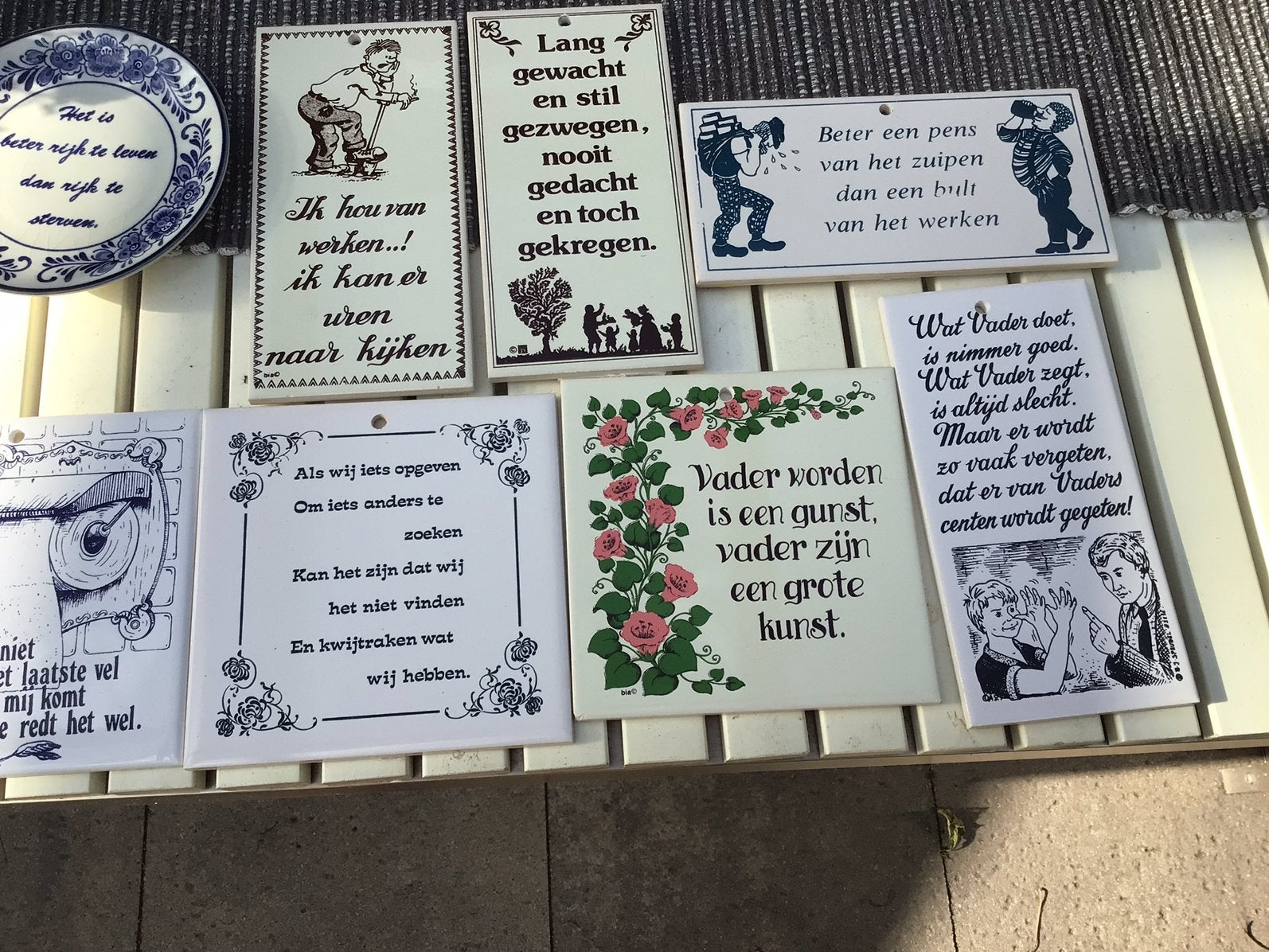 Tegels met spreuken, Antiek en Kunst, Antiek | Wandborden en Tegels, Ophalen