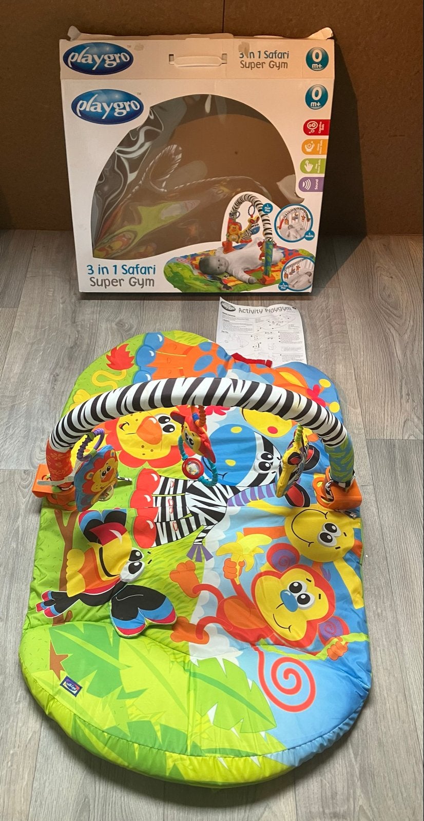 Playgro 3-in-1 Safari Super Gym Speelkleed, Kinderen en Baby's, Speelgoed | Babyspeelgoed, Ophalen of Verzenden, Zo goed als nieuw