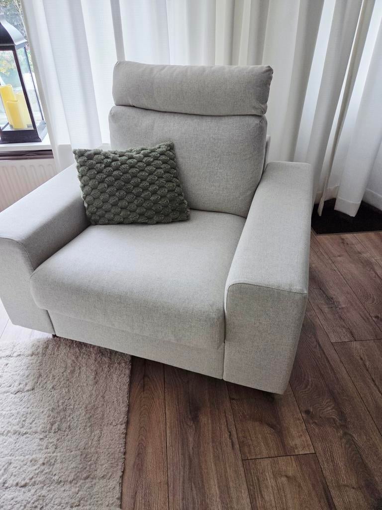 VIMLE IKEA fauteuil Gunnared beige / grijs met hoofdsteun, Ophalen, Eenpersoons, 75 tot 100 cm, Zo goed als nieuw