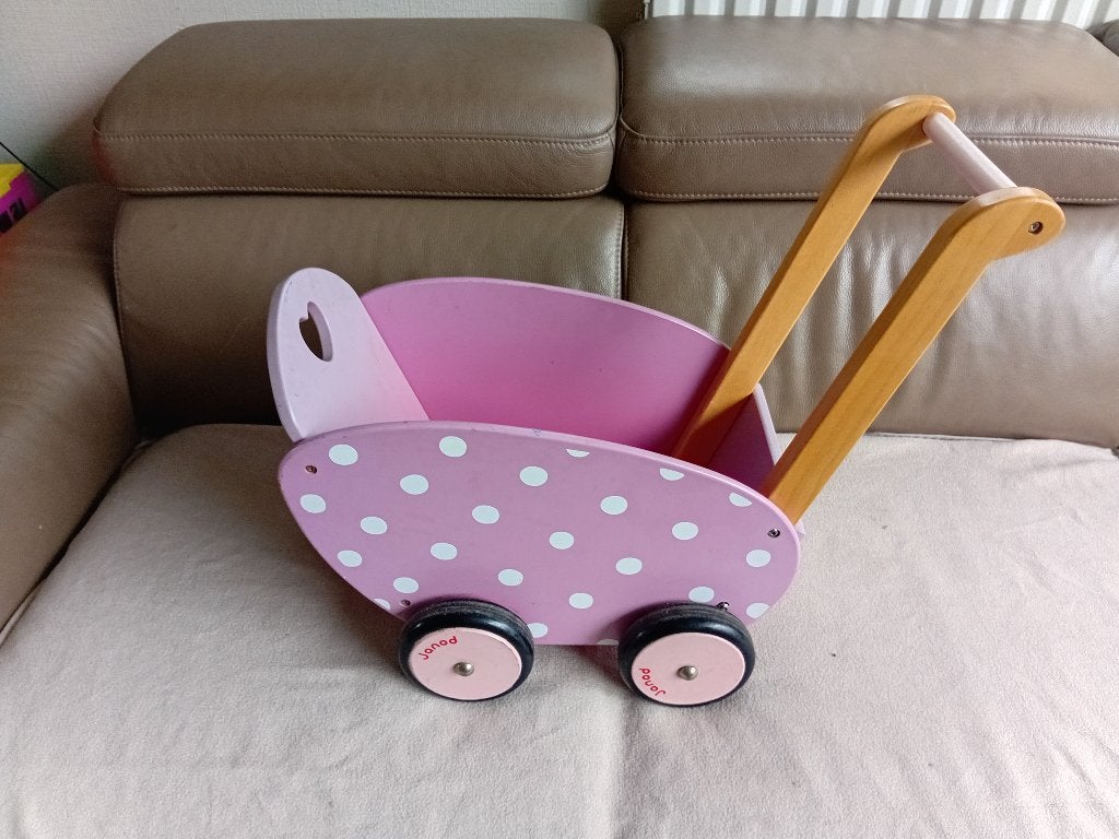 Janod houten kinderwagen, Ophalen, Gebruikt, Duw- of Trekspeelgoed