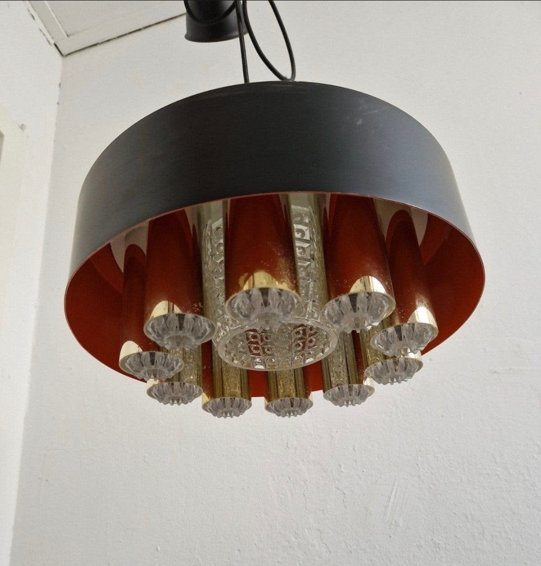 Vintage kroonluchter hanglamp Deens design, Ophalen of Verzenden