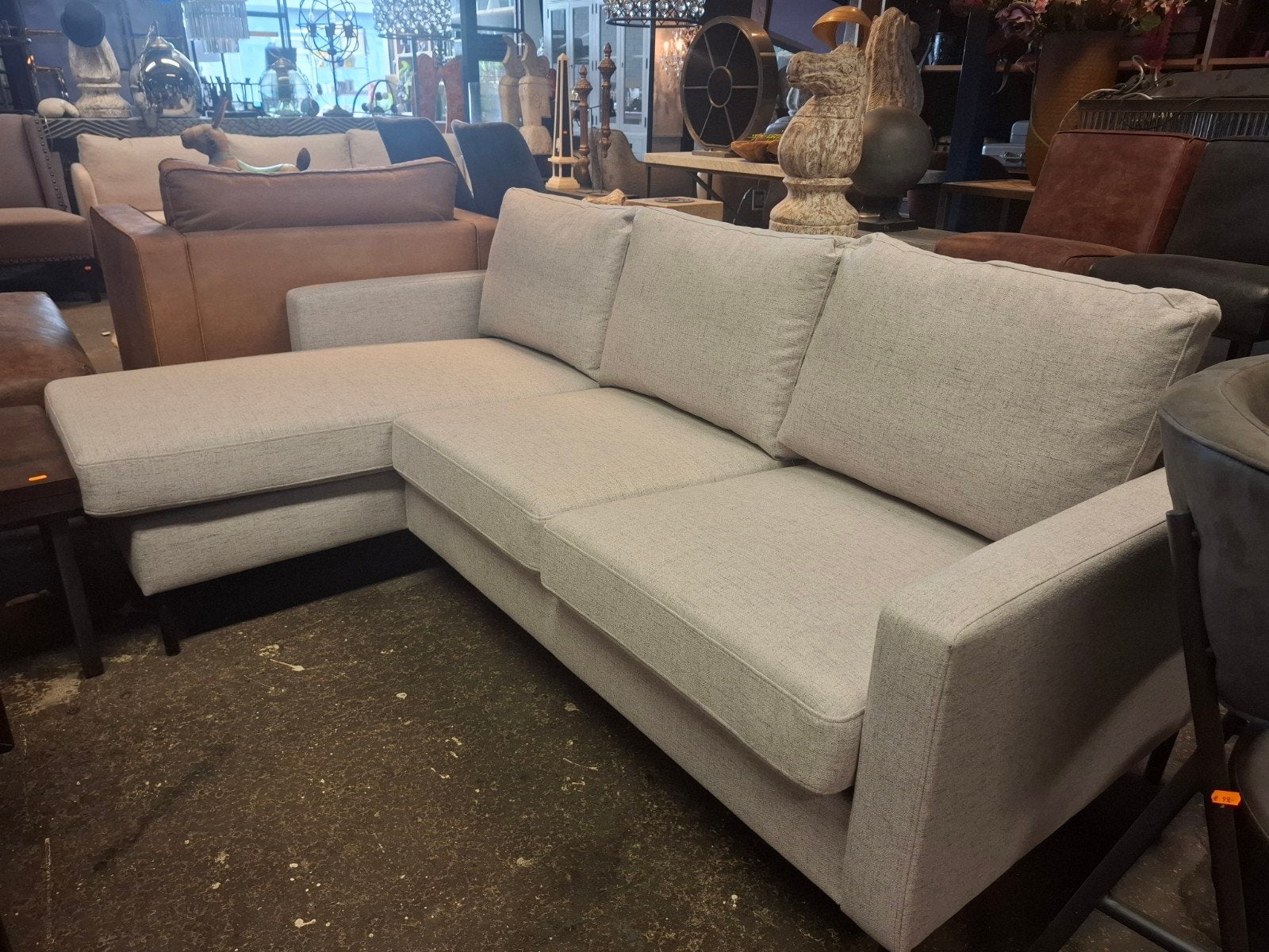 Lichtgrijze 3-zit bank B200 X L130, Huis en Inrichting, Roxxz design, 125 tot 150 cm, 150 tot 200 cm, Hoekbank