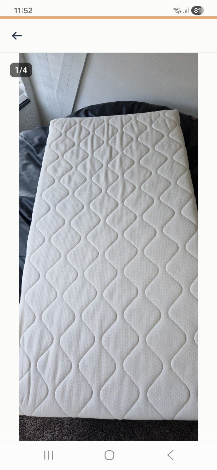 Peuterbed matras met afritsbare hoes en beschermhoes, Ophalen, 190 cm of minder, Zo goed als nieuw, Matras
