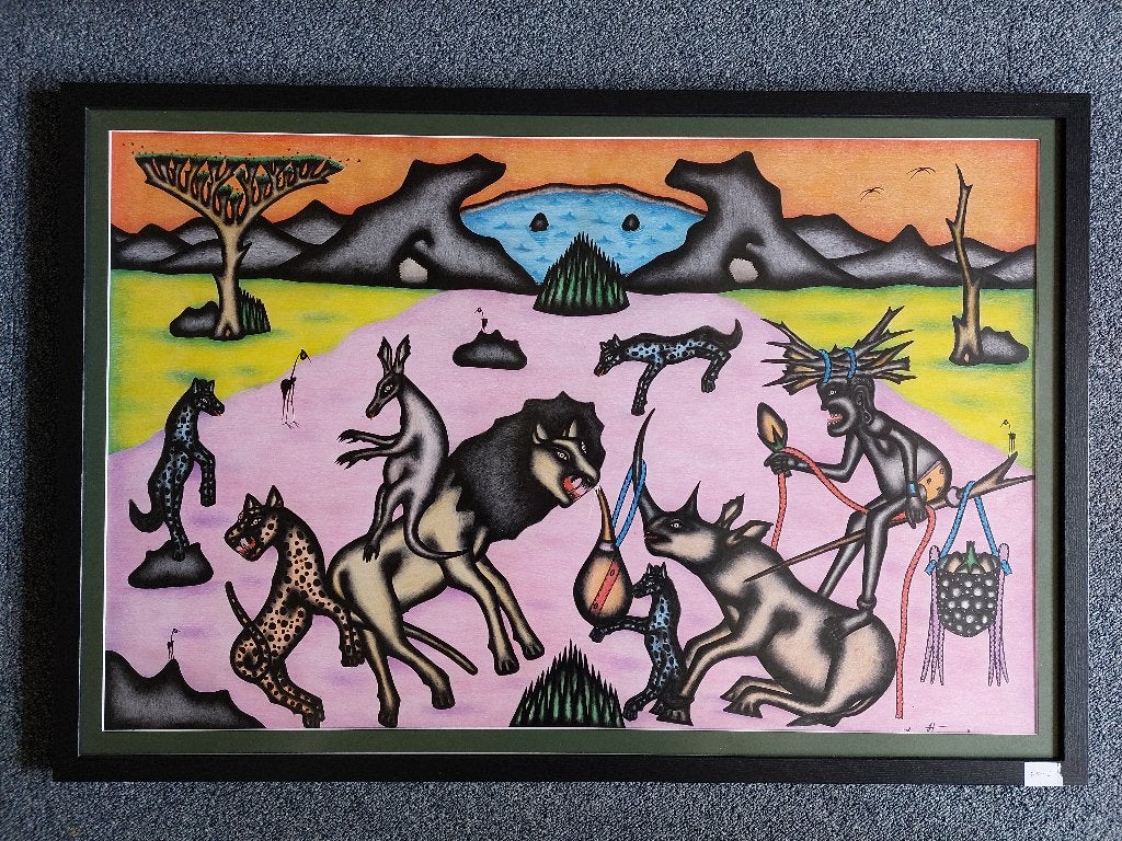 Tekening Kivuthi Mbuno uit Kenia, Ophalen of Verzenden