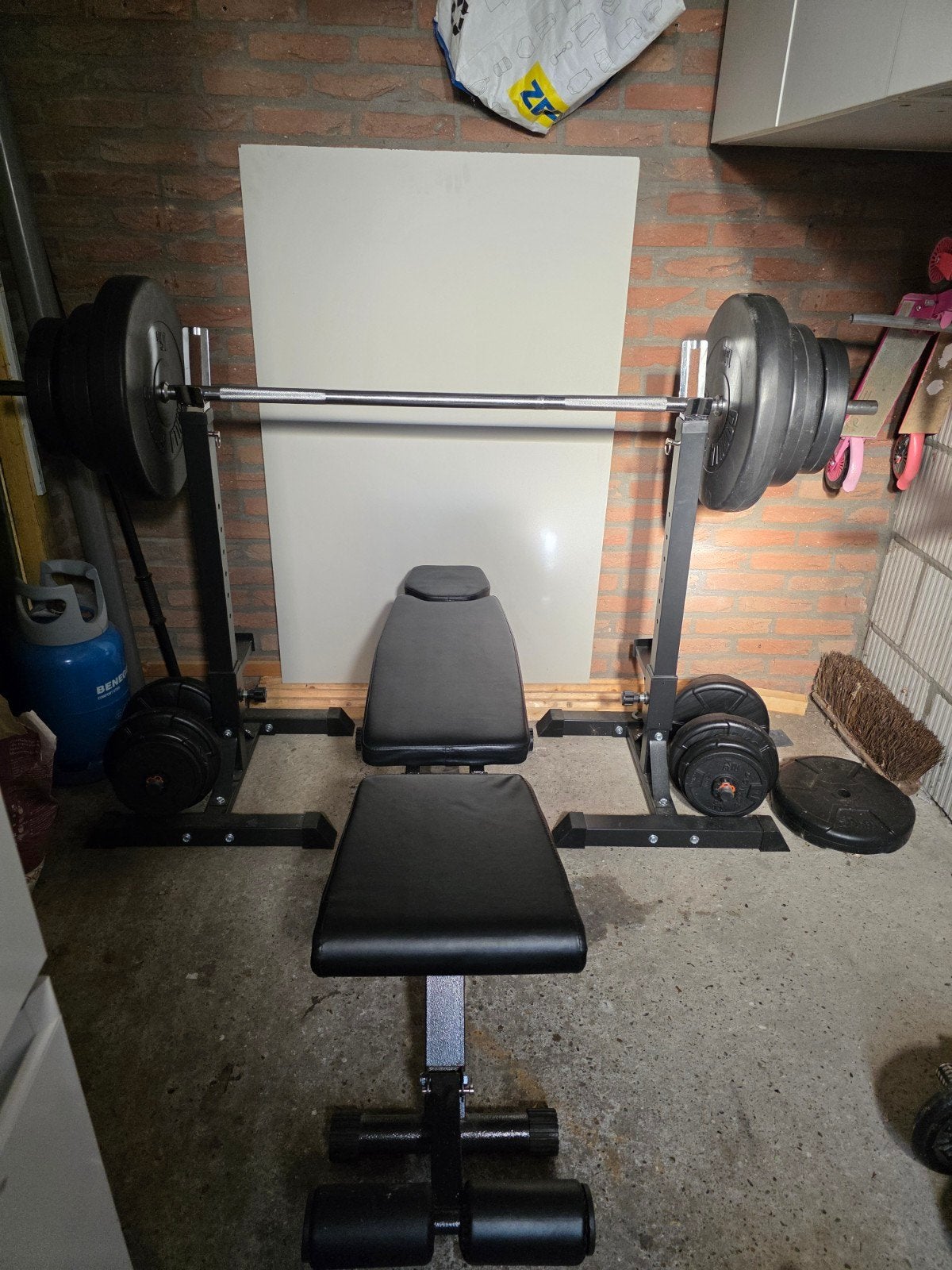 halterbank gorilla  compleet, Ophalen, Gebruikt, Armen, Fitnessbank