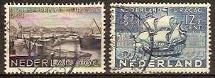 Nederland NVPH nr 267/8 gestempeld Curacao 1934, Postzegels en Munten, Ophalen of Verzenden, T/m 1940, Gestempeld