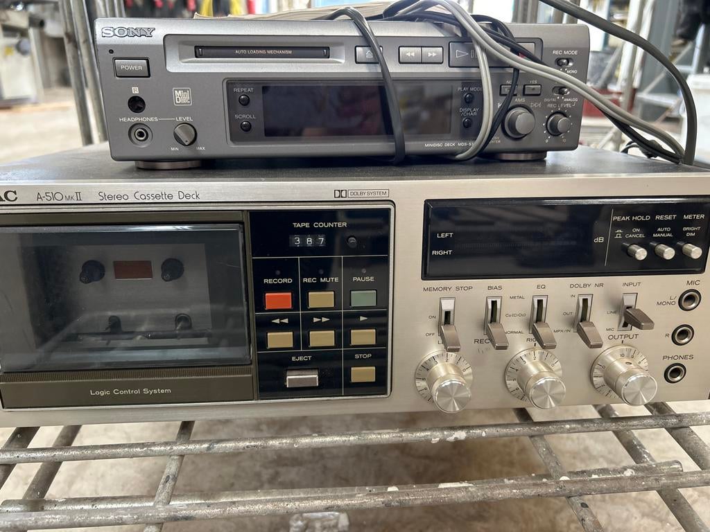 2 x Sony MiniDisc Deck & TEAC Cassette Deck - Vintage, Ophalen, Enkel, Sony, Tiptoetsen