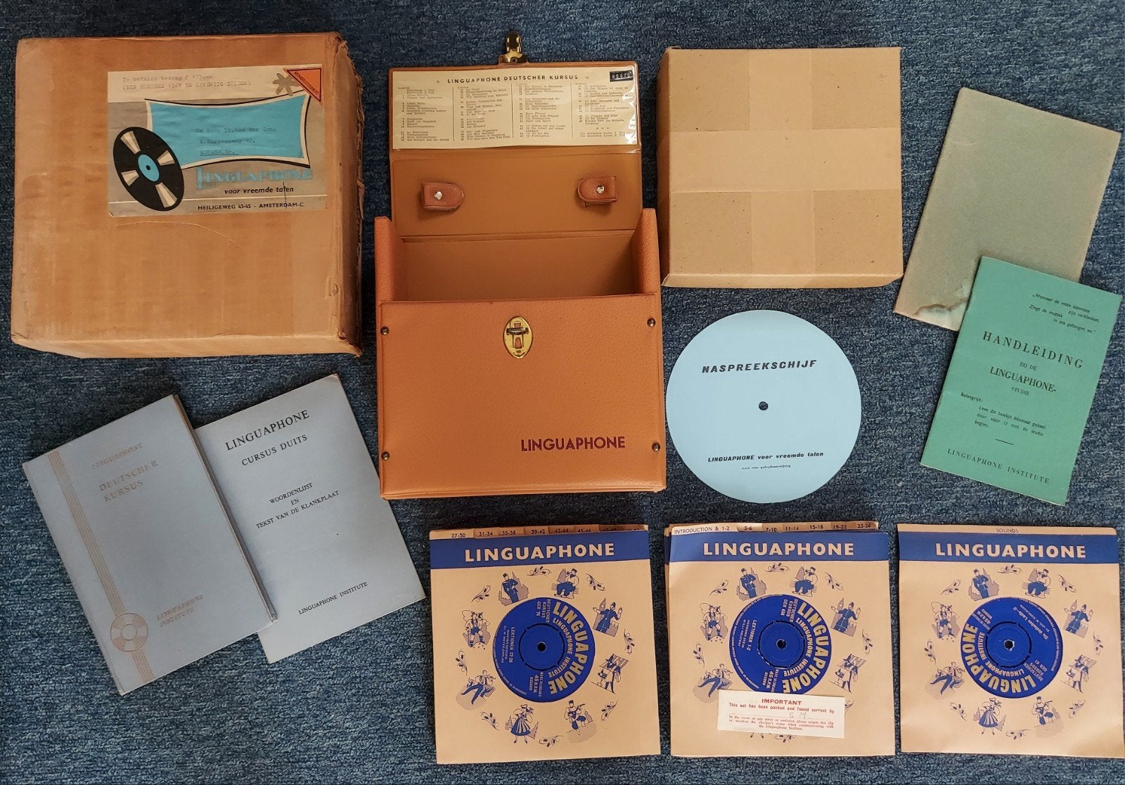 Cursus Duits Linguaphone, jaren '50-'60., Boeken, Onbekend, Niet van toepassing, Ophalen of Verzenden, Zo goed als nieuw