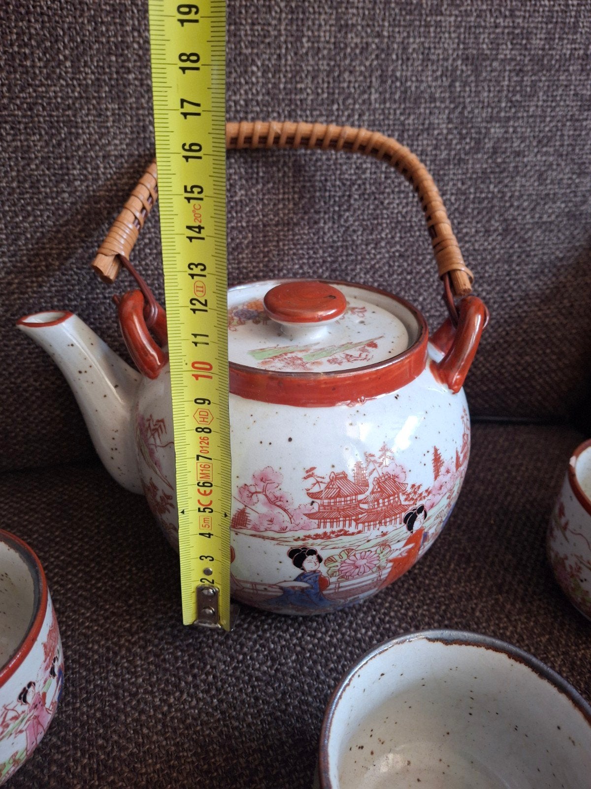 Japanse style thee set 7 delig jaren 80, Ophalen of Verzenden