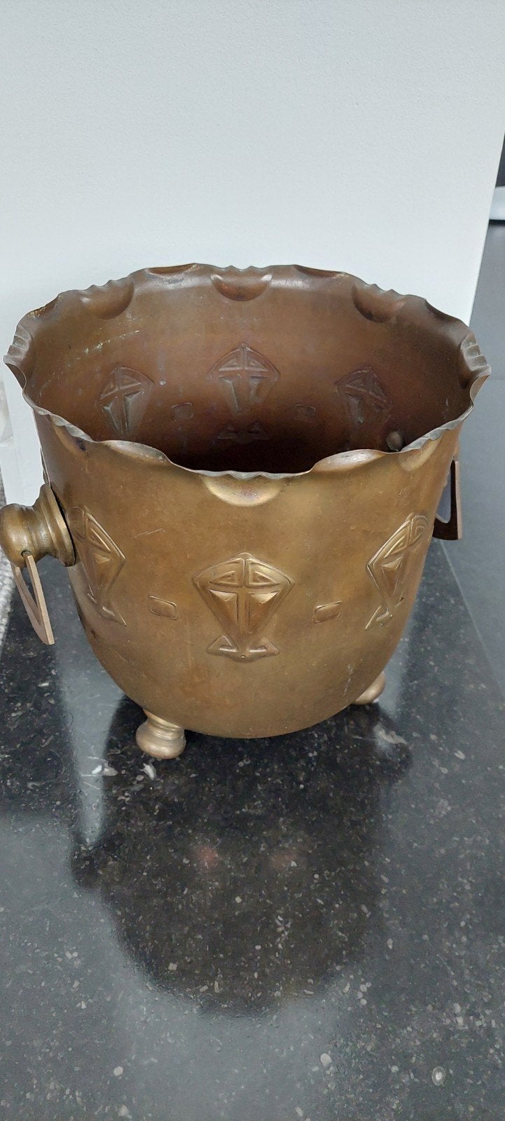 Vintage Karakteristieke koperen jardinière / bloempot art de, Antiek en Kunst, Ophalen of Verzenden