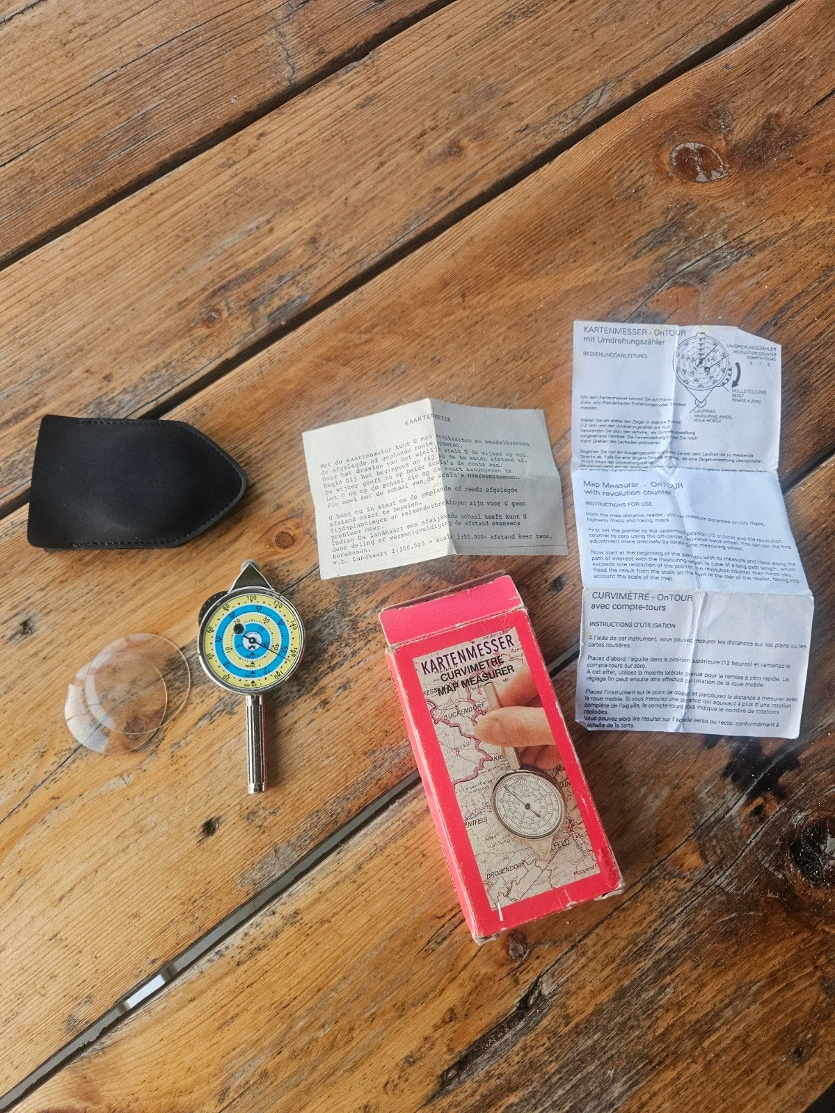 Vintage Curvimeter Kaartenmeter met Doosje en Handleiding, Ophalen of Verzenden