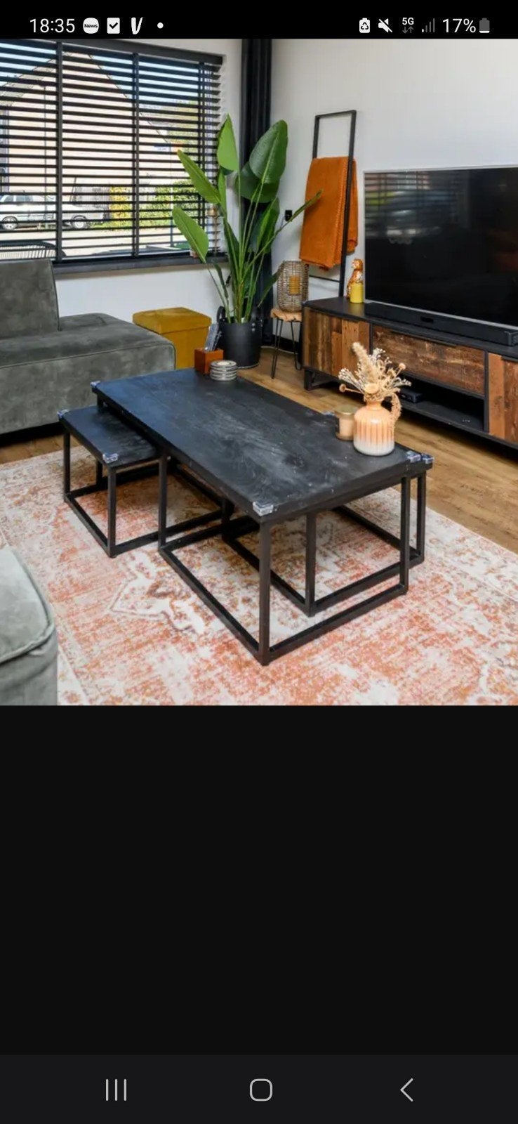 mango houten salon tafel(s), Ophalen, 100 tot 150 cm, Vierkant, Zo goed als nieuw