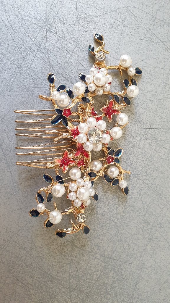 Set haarpinnen haarsieraad Etsy feestkapsel bruid goud parel, Ophalen of Verzenden, Nieuw, Haarspeld
