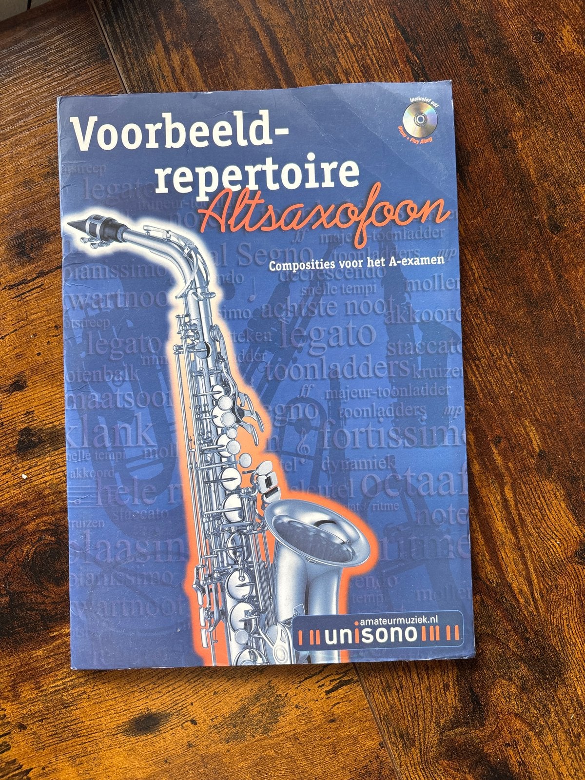 Voorbeeldrepertoire Altsaxofoon A-examen met CD, Ophalen of Verzenden, Gebruikt, Houtblazer