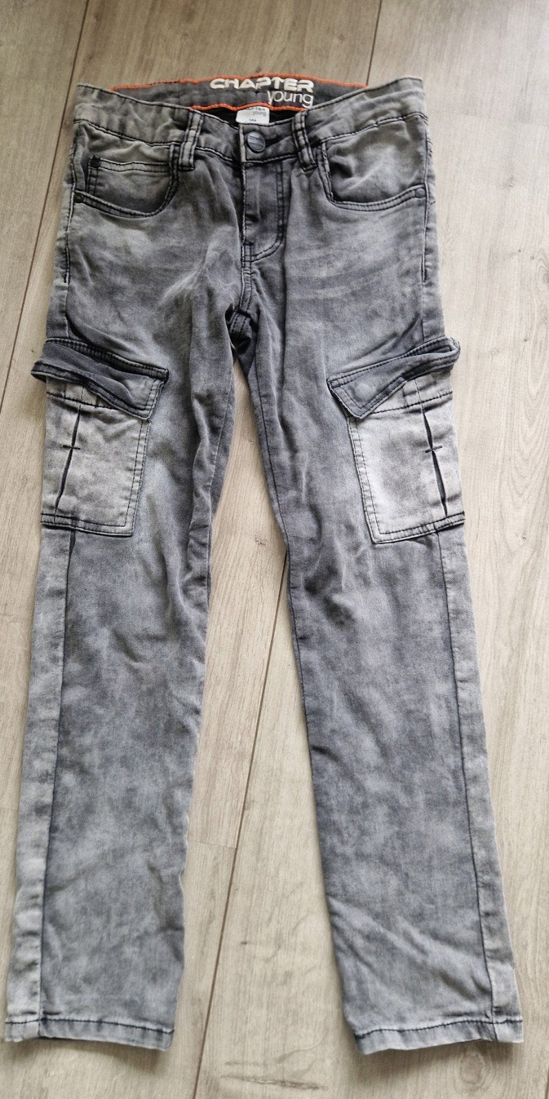 Stoere grijze jeans maat 146 - Chapter Young, Broek, Gebruikt, Chapter Young, Ophalen of Verzenden