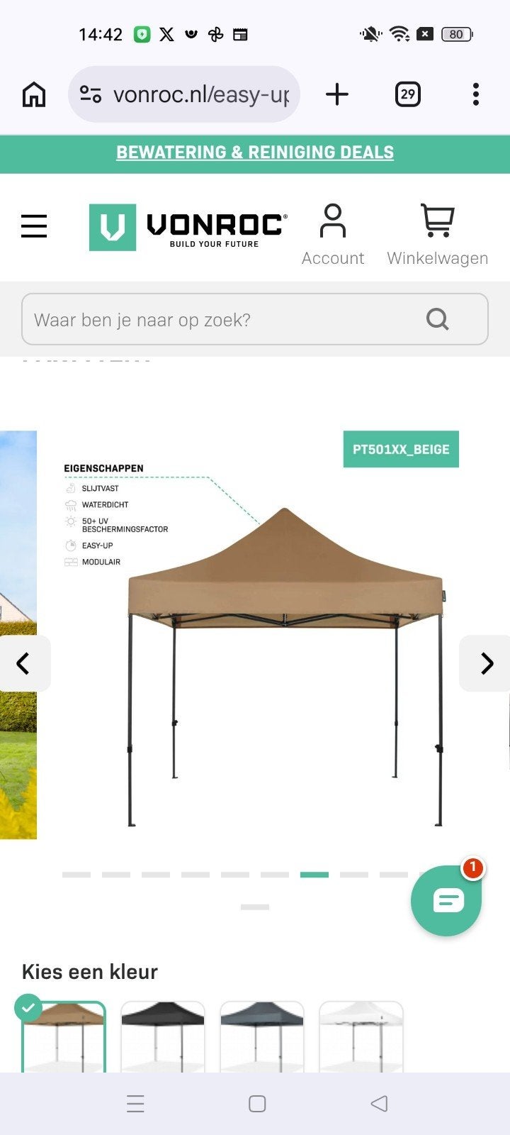 Pop-up partytent 3x3, Ophalen, Opvouwbaar, Partytent, Minder dan 4 meter