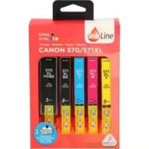 NIEUW! Inkline cartridge Canon 570/571 XL (2zw+3 kl), €14,99, Ophalen of Verzenden, Nieuw, Cartridge, Inkline (voor canon)