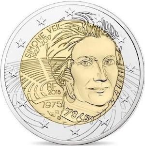 2 Euro Frankrijk 2018 UNC - Simone Veil, Postzegels en Munten, Munten | Europa | Euromunten, Verzenden, Frankrijk, 2 euro, Losse munt