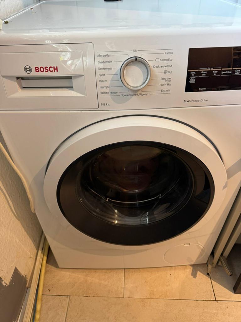 Bosch EcoSilence Drive Wasmachine 1-8 kg, Ophalen, Zo goed als nieuw, Voorlader, Kort programma