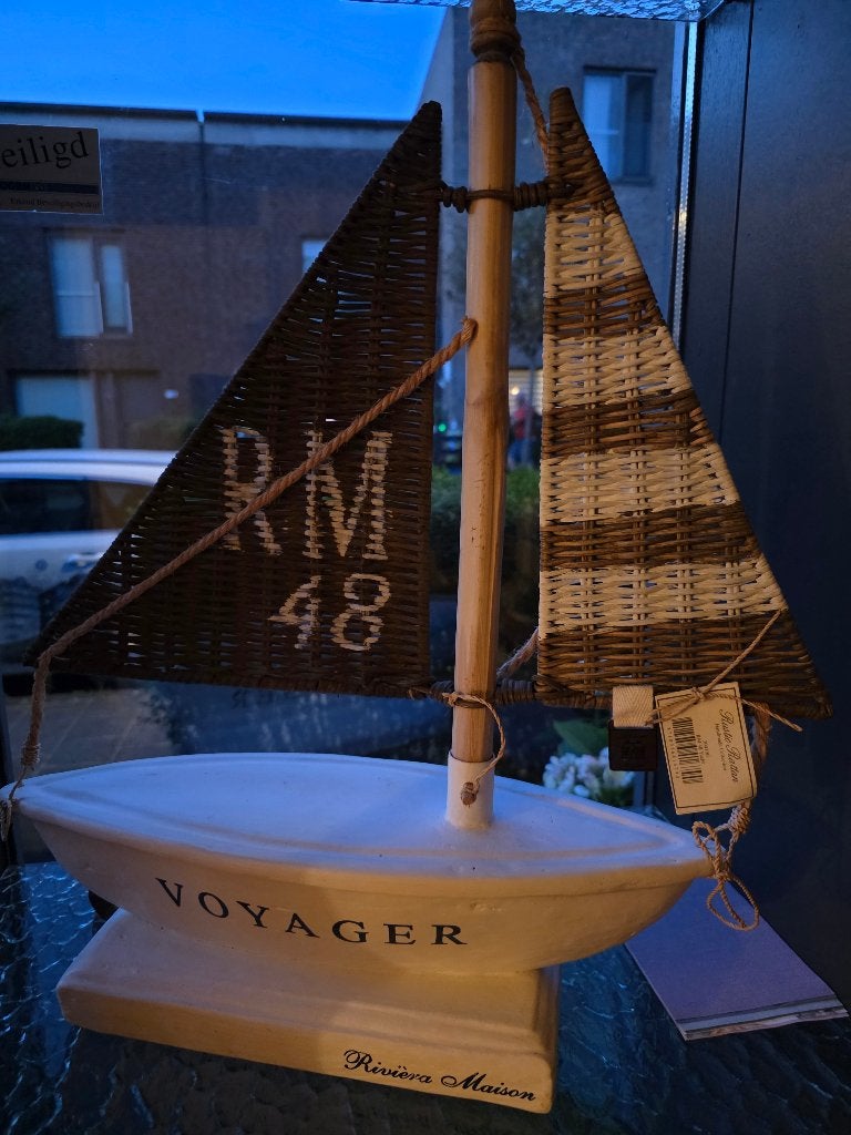 Riviera Maison boot, Huis en Inrichting, Ophalen, Wit, Steen/keramiek, Landelijk