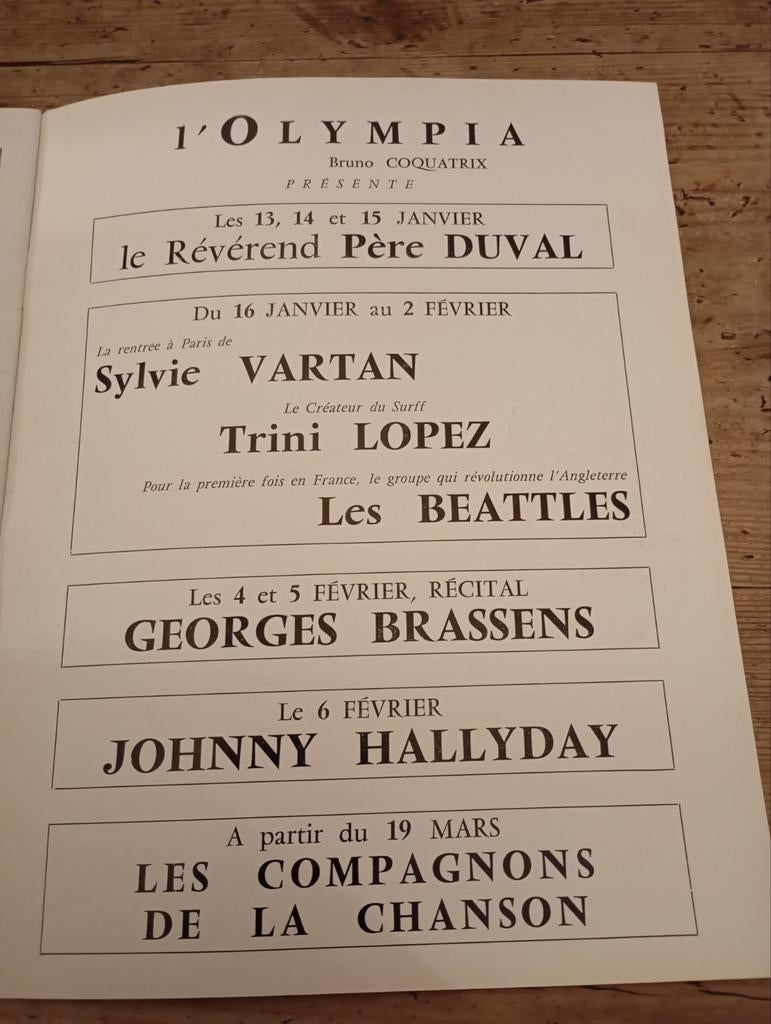 Vintage Les Beattles Du 16 Janvier au 2 Fevrier, Antiek en Kunst, Curiosa en Brocante, Ophalen of Verzenden