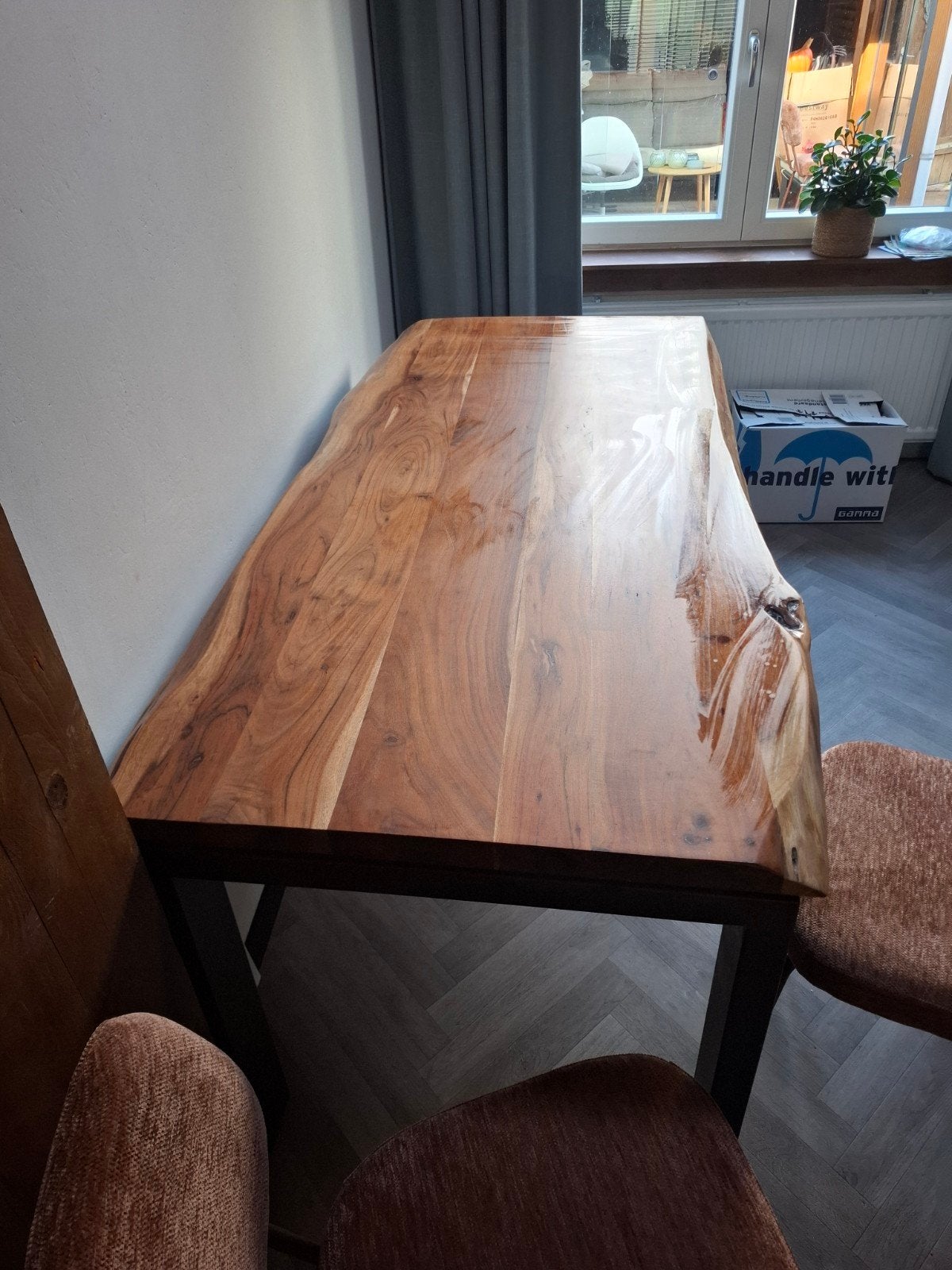 STOERE EETTAFEL MOOIE HOUTEN BLAD,moet met spoed weg, Ophalen, Rechthoekig, 150 tot 200 cm, 50 tot 100 cm