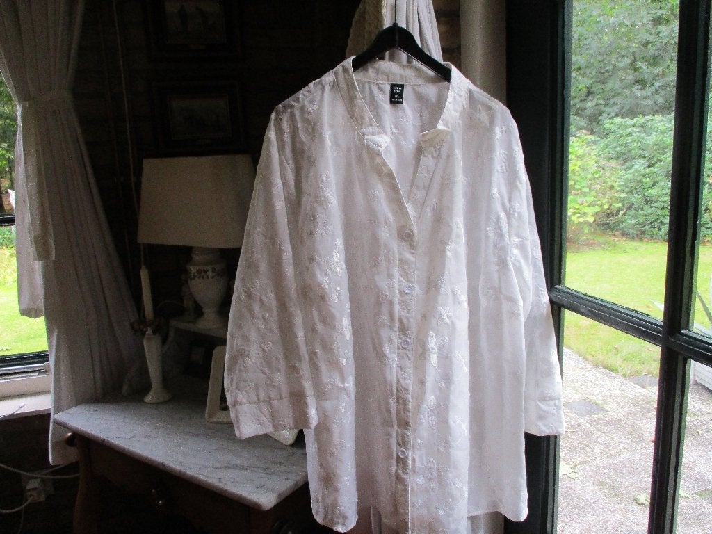 mj/NIEUW! Witte blouse 7/8 mouw/ maat 50/ van SHEIN, Kleding | Dames, Grote Maten, Verzenden, Nieuw, Shein, Blouse of Tuniek