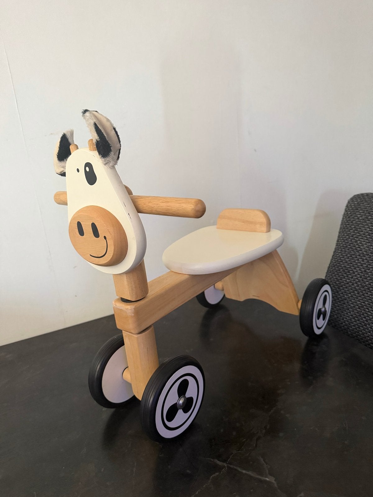 Houten loopfietsje koe - ideaal voor de kleintjes, Ophalen, Zo goed als nieuw, Loopfiets