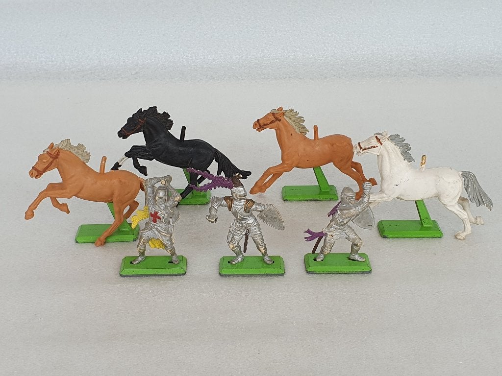 Lot van 7 Britains ridders en paarden, Ophalen of Verzenden, Gebruikt