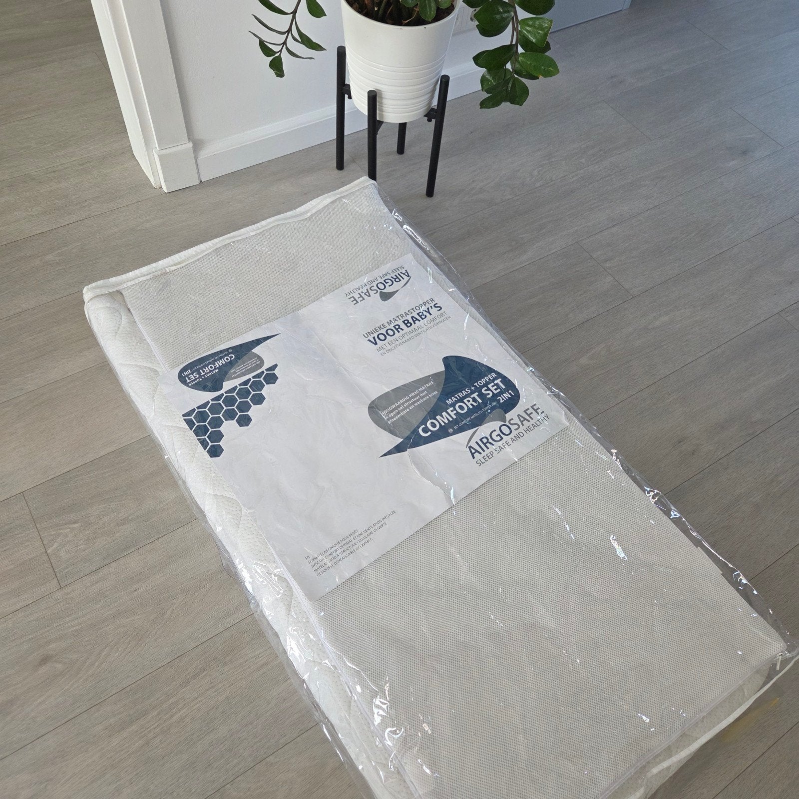 Airgosafe Comfort Set Baby Matras + Topper 60x120 cm, Ophalen, 190 cm of minder, Zo goed als nieuw, Matras