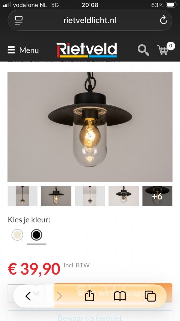 Nieuwe hang buitenlamp, Tuin en Terras, Buitenverlichting, Ophalen, Minder dan 50 watt, Nieuw, Netvoeding