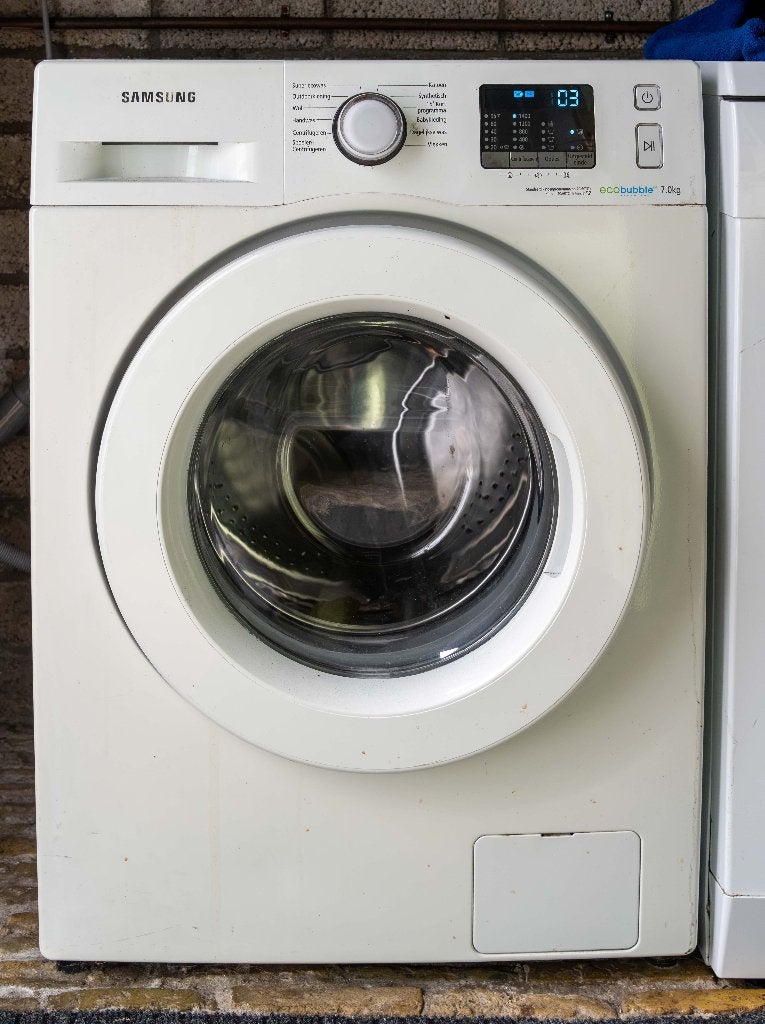 Samsung wasmachine, Ecobubble, 7kg, Witgoed en Apparatuur, Ophalen, Gebruikt, Voorlader, 85 tot 90 cm