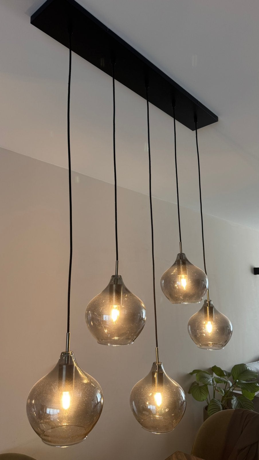 Hanglamp 5 smoke licht incl 💡, Ophalen, Zo goed als nieuw