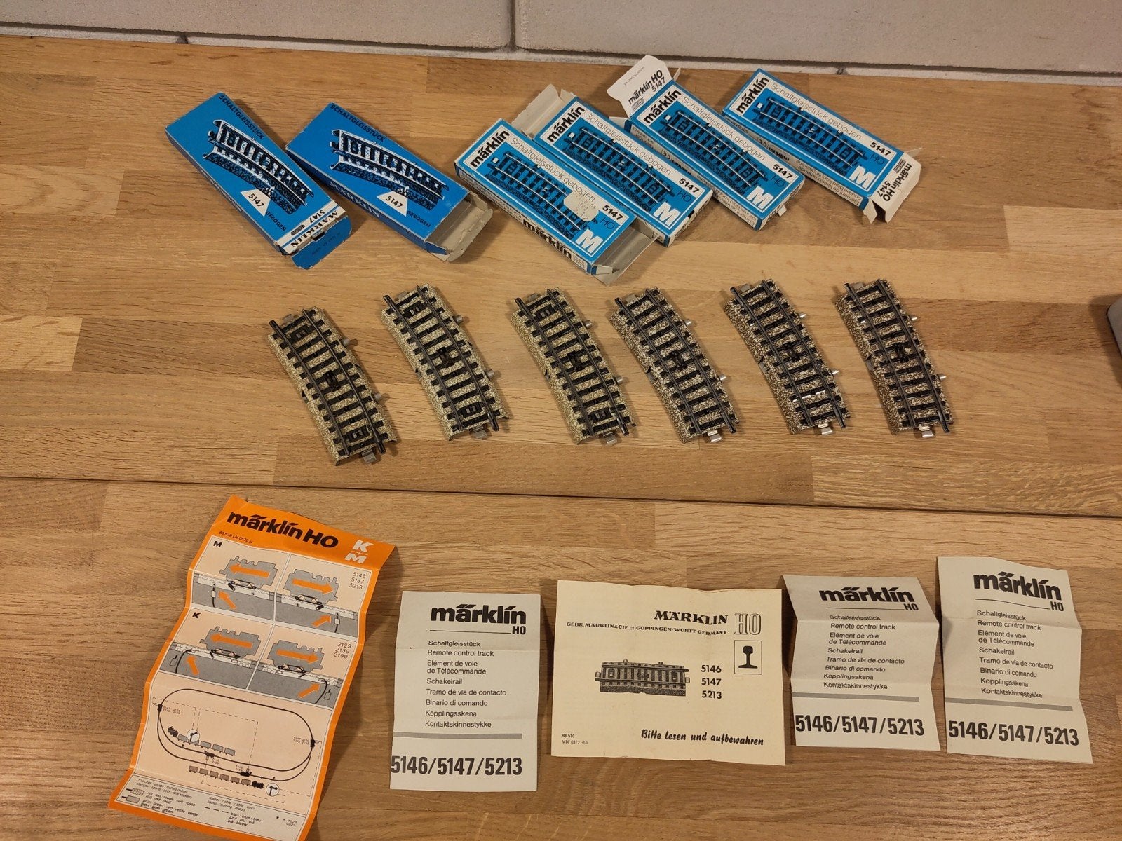 Märklin H0 5147 – Schakelrails M-rails – 6 stuks, Wisselstroom, Gebruikt, Rails, Ophalen of Verzenden