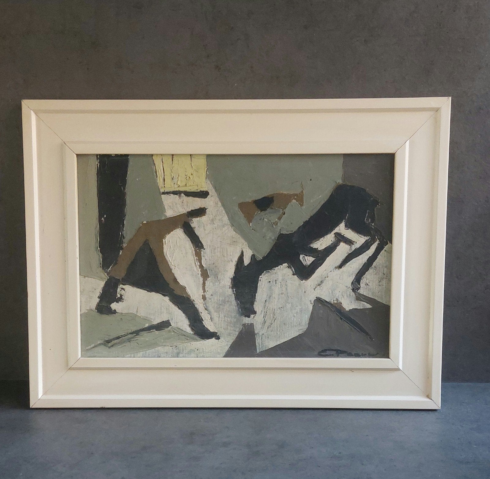 Abstract schilderij van Cornelis (Kees ) Paauw, Ophalen