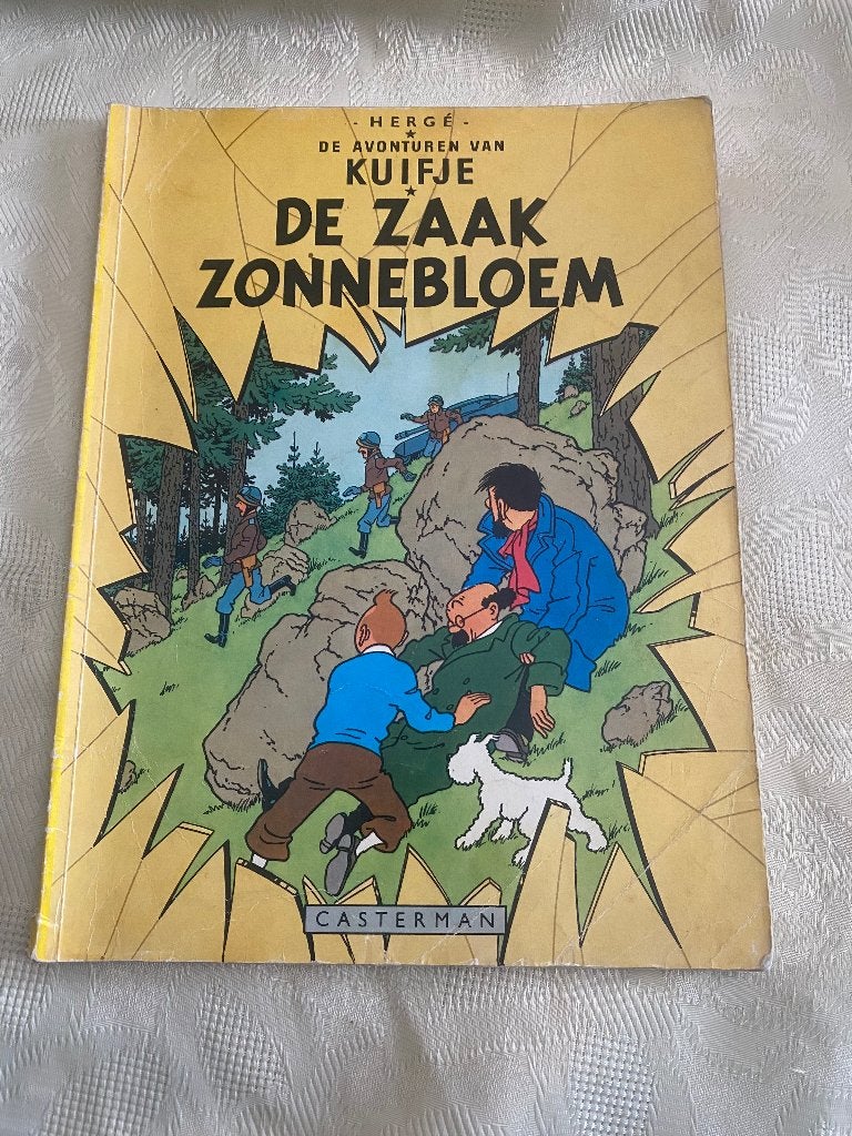 Kuifje: De Zaak Zonnebloem - Eerste Druk (1956), Boeken, Gelezen, Eén stripboek, Ophalen of Verzenden, Hergé