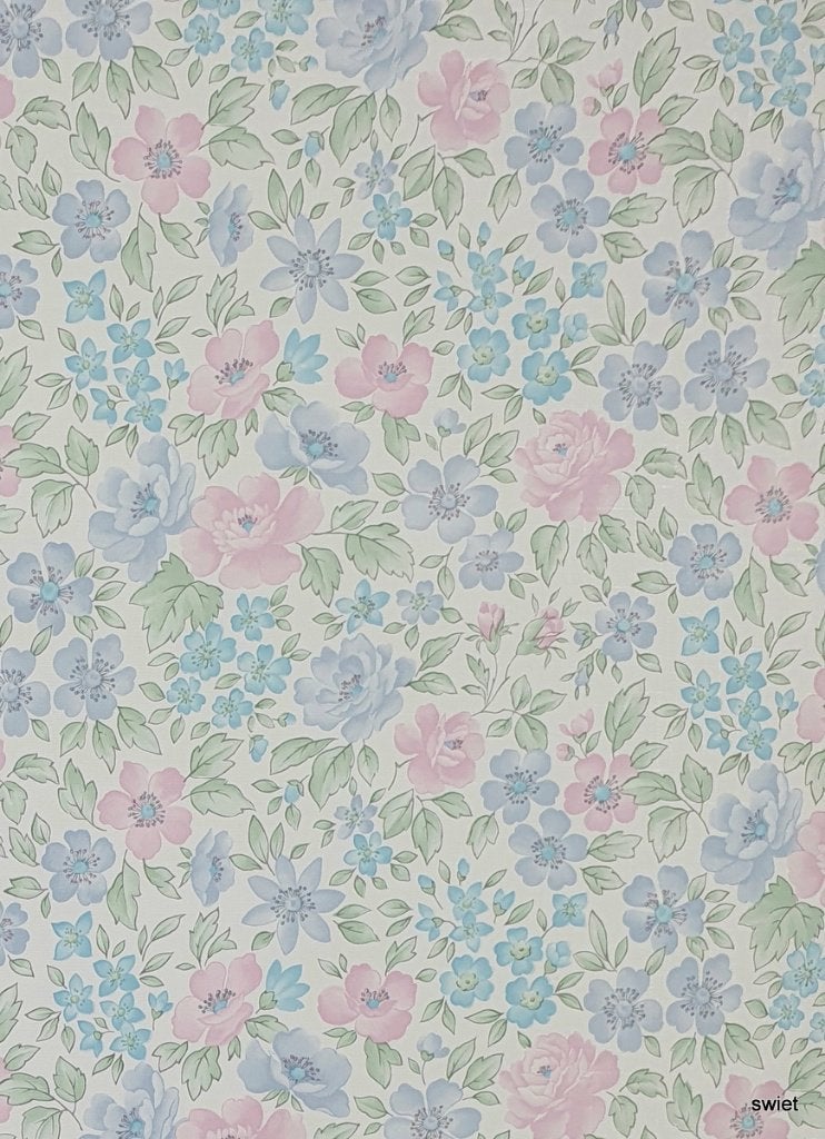 10320 origineel vintage bloemenbehang klassiek swiet, Ophalen of Verzenden, Roze