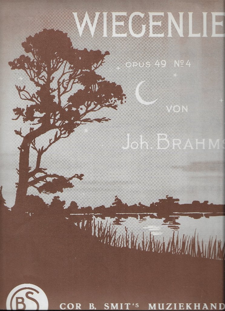 Bo103 bladmuziek wiegenlied opus 49 no4 joh brahms, Ophalen of Verzenden, Gebruikt, Artiest of Componist, Klassiek